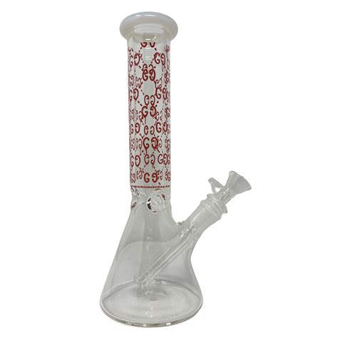 gucci pattern bong|Gucci Themed Glass Bong – White – Artisan Smoke Shop.